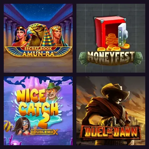 Vegas Now online pokies: Secret Book of Amun Ra, Moneyfest, Nice Catch 2 DoubleMax, Duel at Dawn